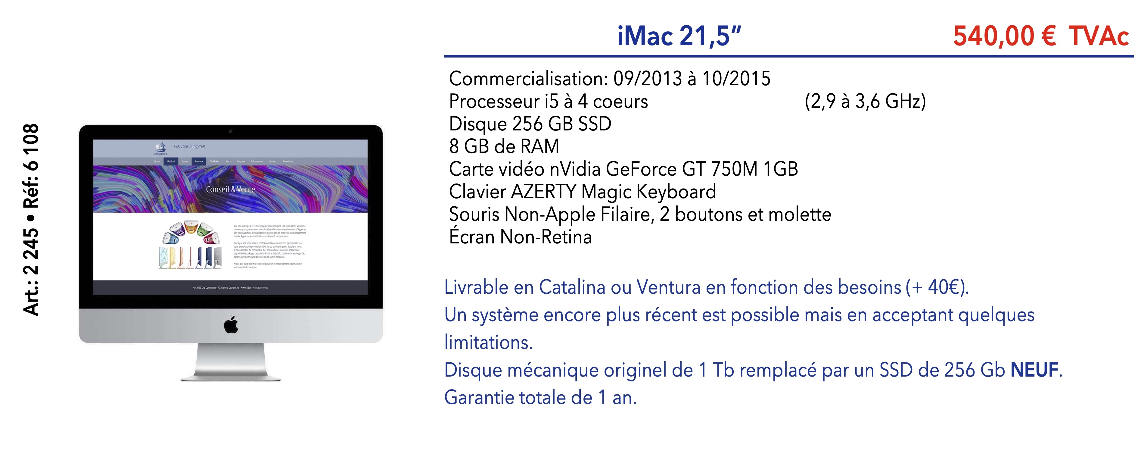 Gia Consulting iMac 21,5