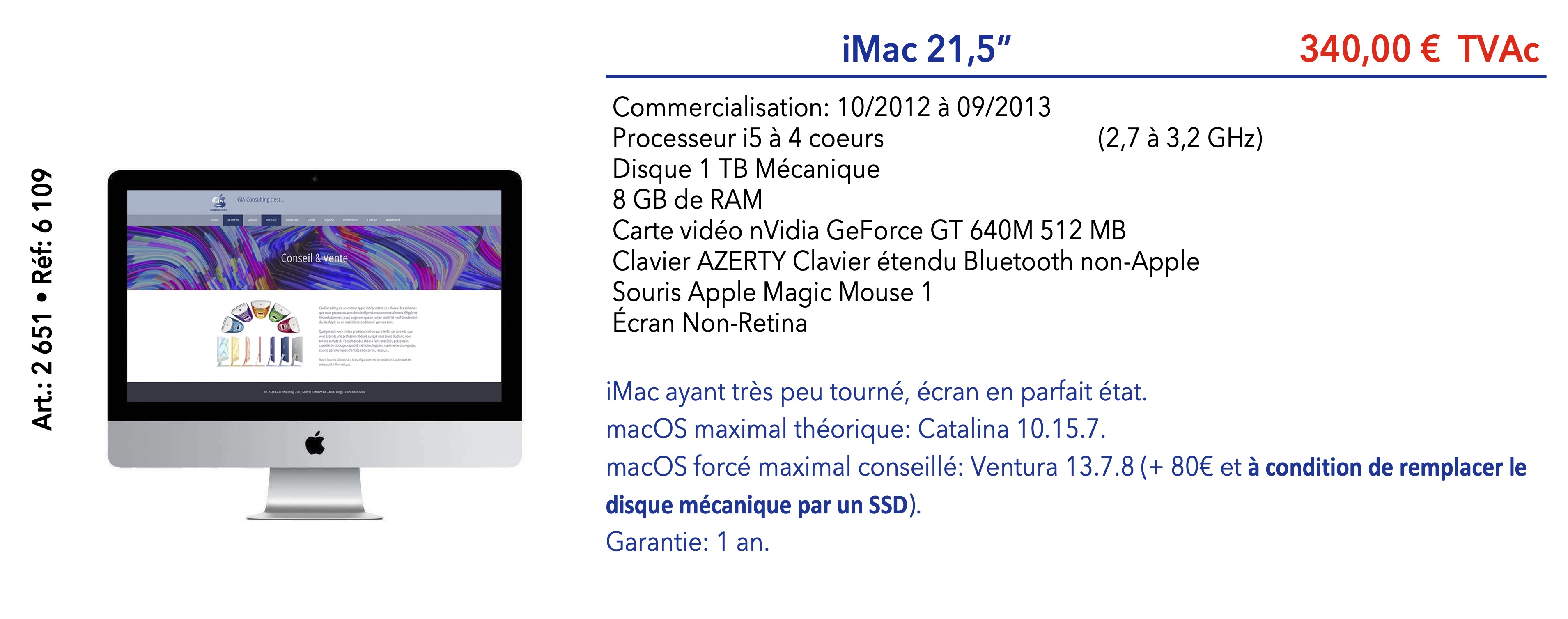 Gia Consulting iMac 21,5